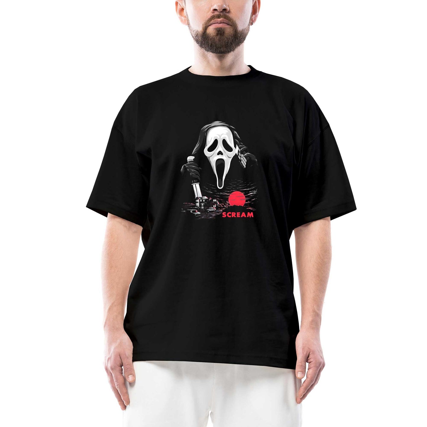 Scream Town Oversize Siyah Tişört