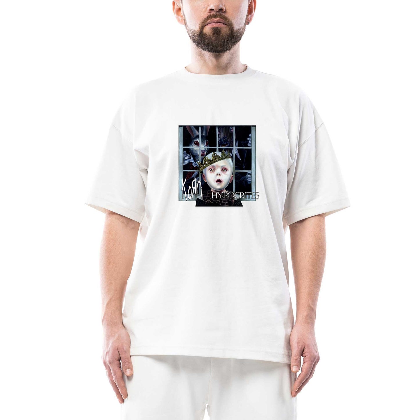 Korn Hypocrites Oversize Beyaz Tişört
