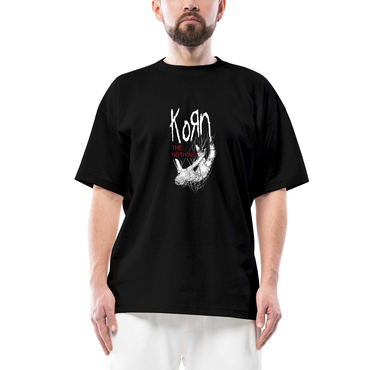 Korn The Nothing Siyah Oversize Siyah Tişört