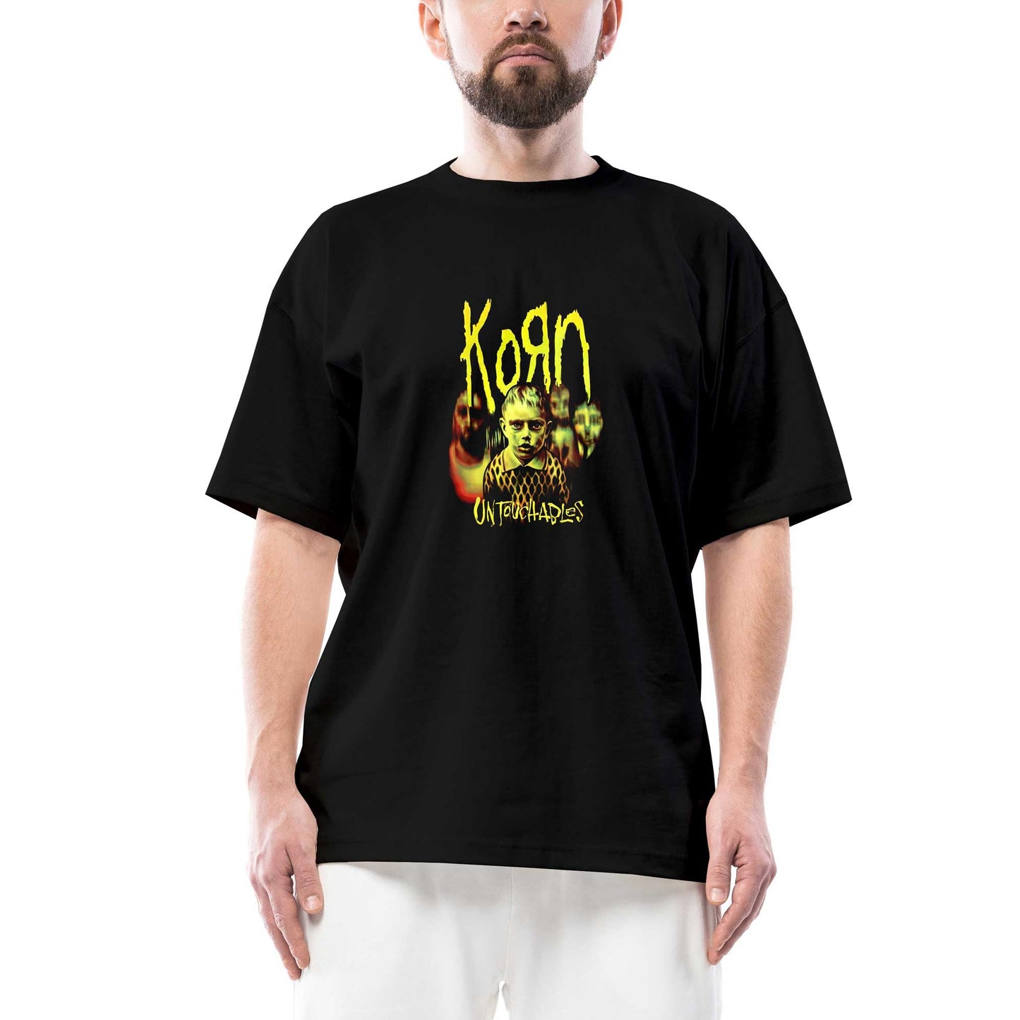 Korn Untouchables Oversize Siyah Tişört