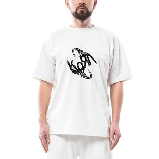 Korn Bone Hand Oversize Beyaz Tişört
