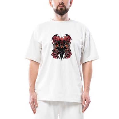Slipknot Ram Head Oversize Beyaz Tişört
