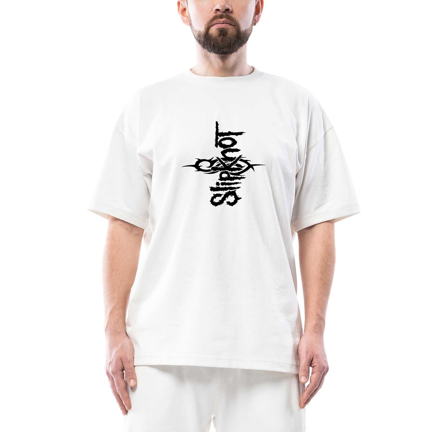Slipknot X Ball Oversize Beyaz Tişört