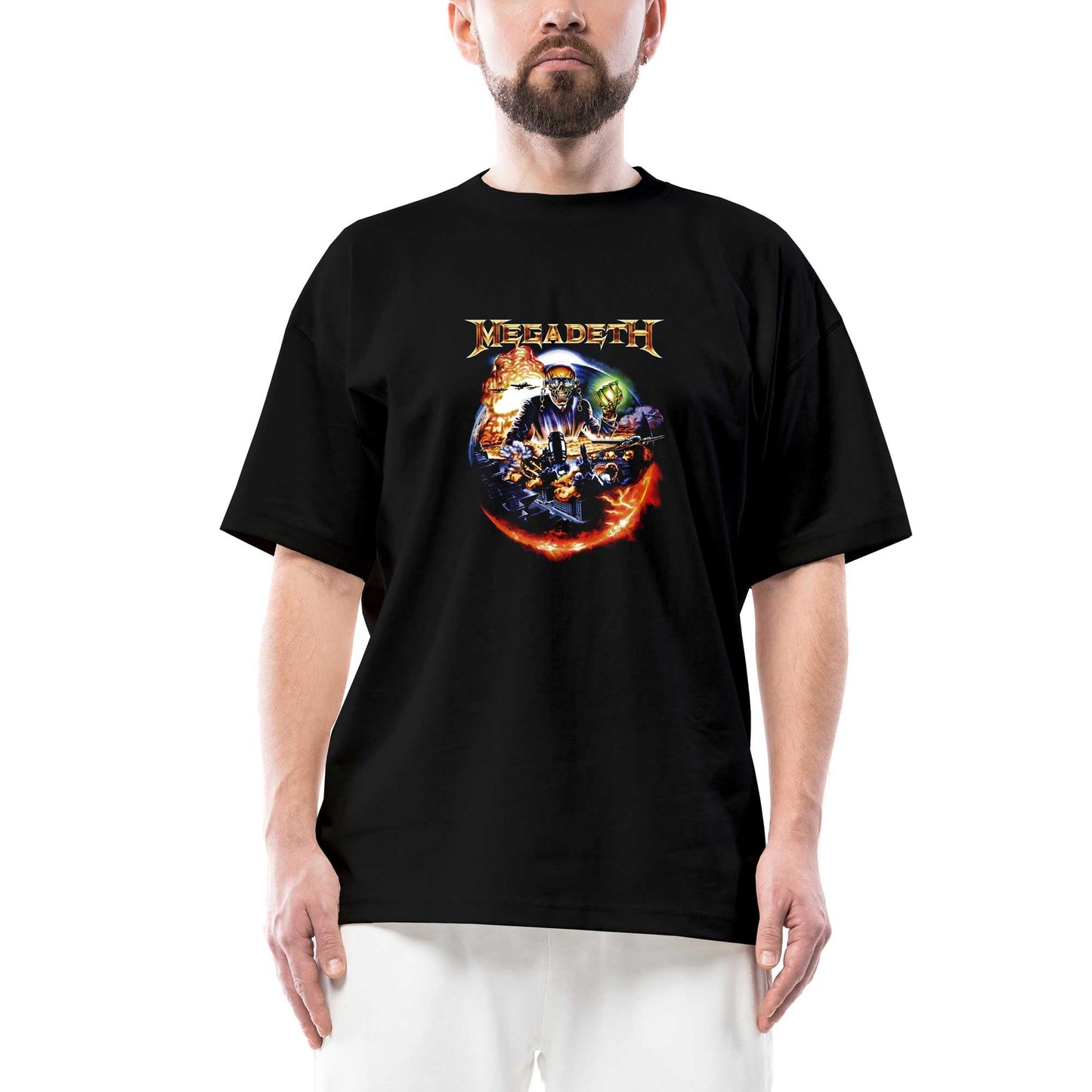 Megadeth Judge Skull Oversize Siyah Tişört