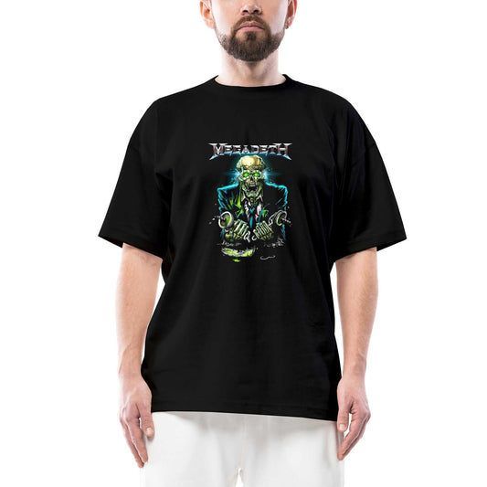 Megadeth Skull Riot Oversize Siyah Tişört