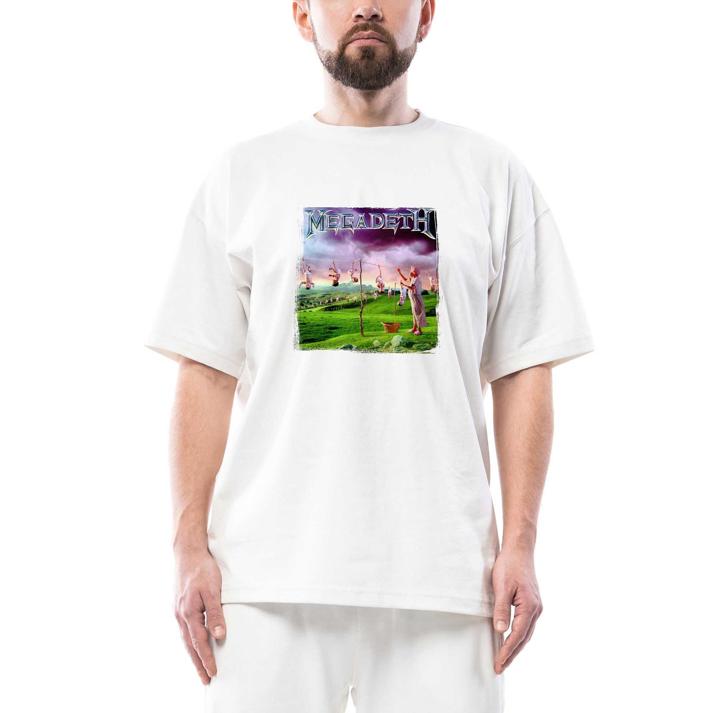 Megadeth Youthanasia Oversize Beyaz Tişört