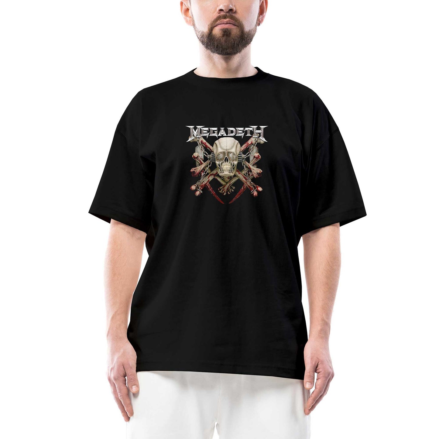 Megadeth Skull Oversize Siyah Tişört