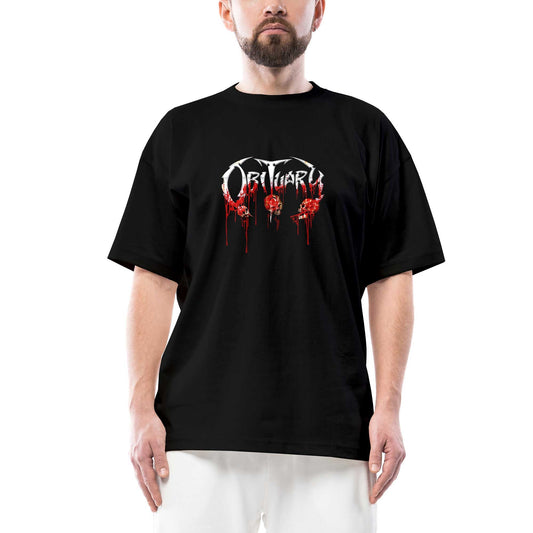 Obituary Bloody Skull Oversize Siyah Tişört