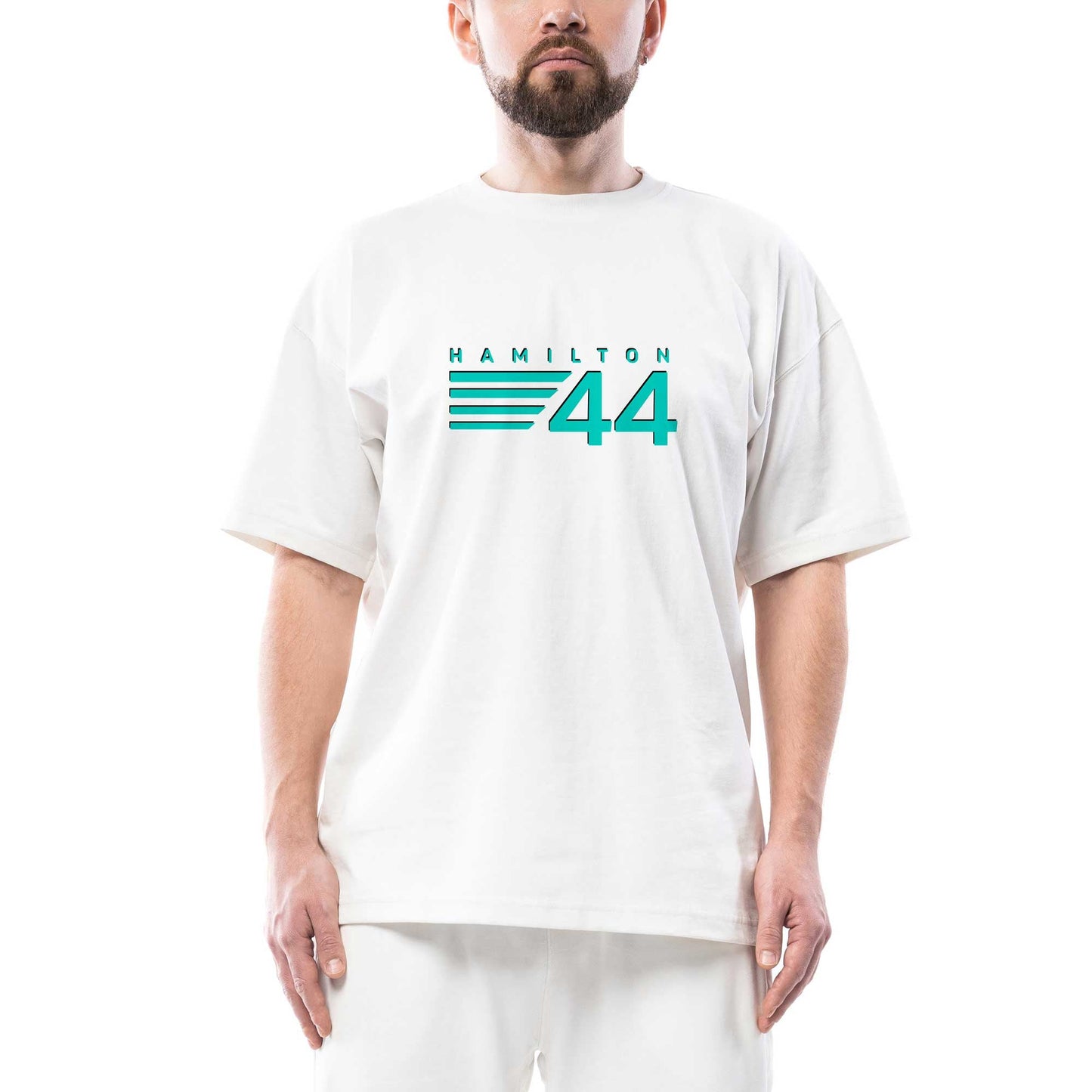 Hamilton 44 Oversize Beyaz Tişört