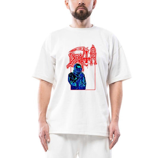 Death Lepros Oversize Beyaz Tişört