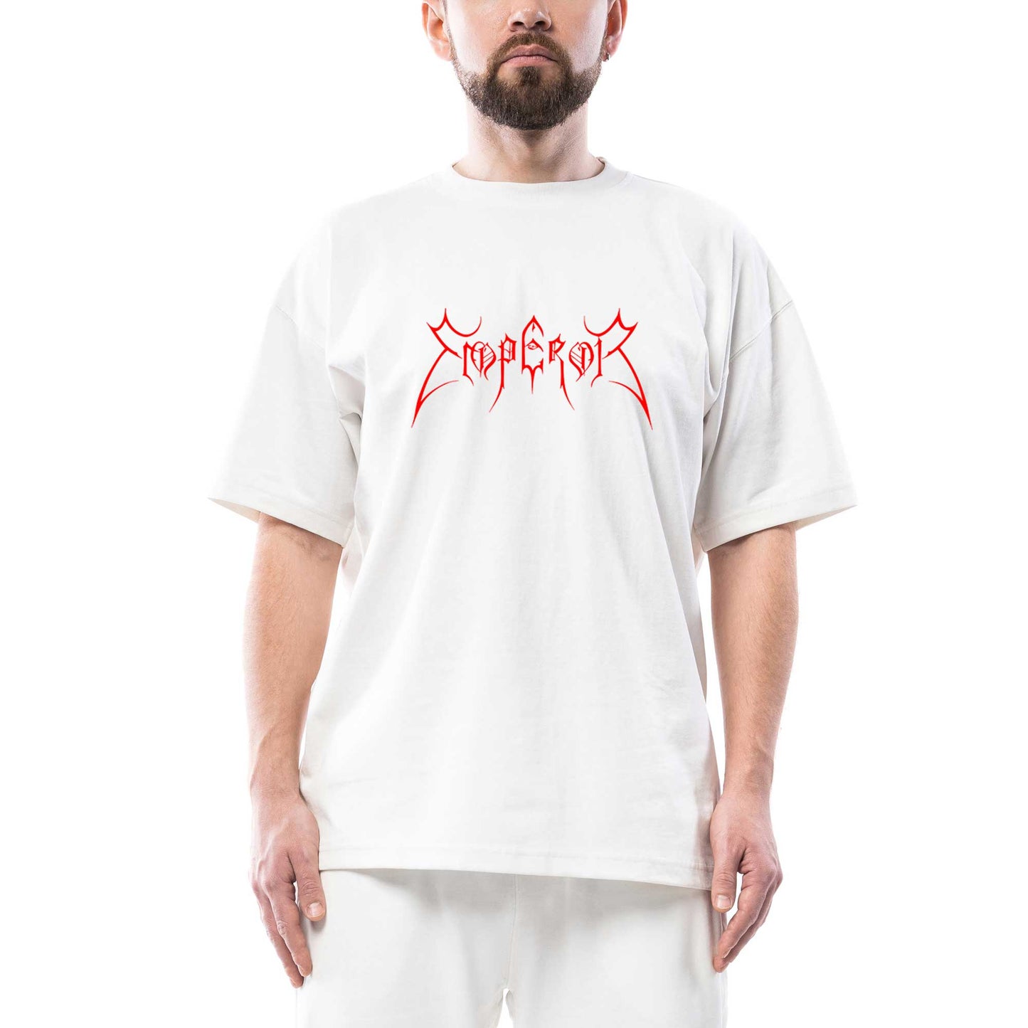 Emperor Logo Red Oversize Beyaz Tişört