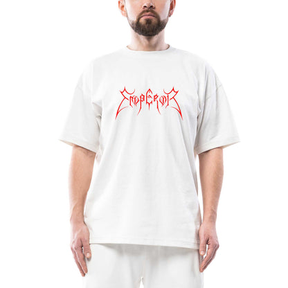 Emperor Logo Red Oversize Beyaz Tişört