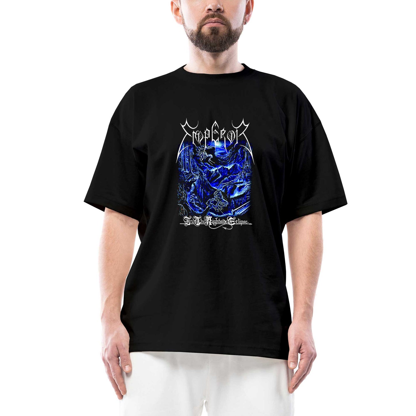 Emperor In the Nightside Eclipse Oversize Siyah Tişört