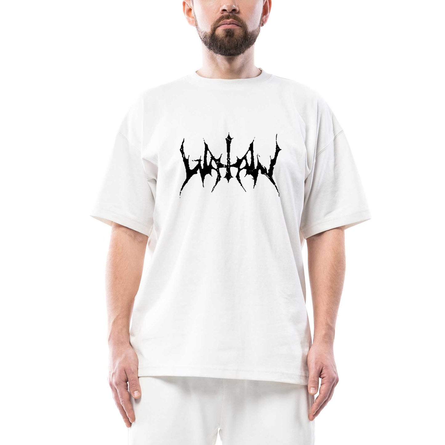 Watain Logo Oversize Beyaz Tişört
