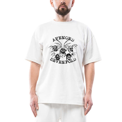 Avenged Sevenfold Smile Skulls Oversize Beyaz Tişört