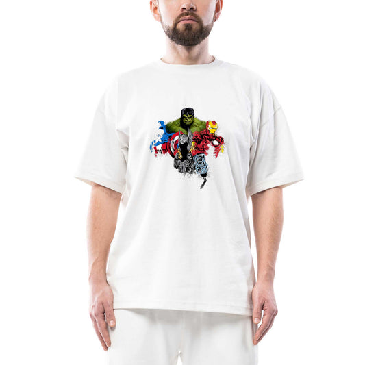Avengers Boss Oversize Siyah Tişört