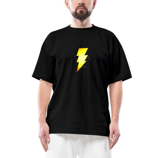 Shazam Logo Oversize Siyah Tişört