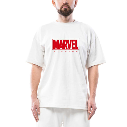 Studios Logo Oversize Beyaz Tişört