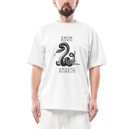 Amon Amarth Snake Oversize Beyaz Tişört