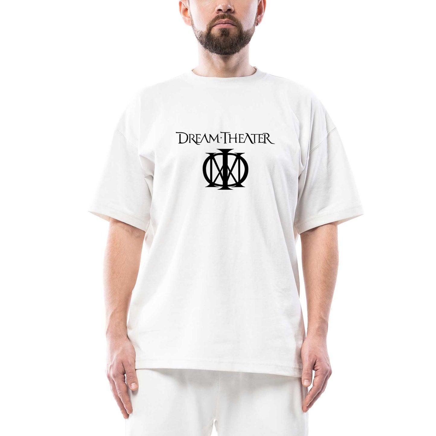 Dream Theater Logo Oversize Beyaz Tişört