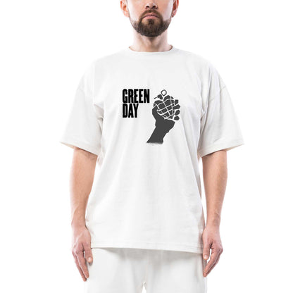 Green Day Bomb 2 Oversize Beyaz Tişört