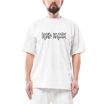 Iced Earth Logo 2 Oversize Beyaz Tişört