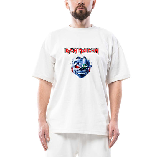 Iron Maiden Bionic Oversize Beyaz Tişört