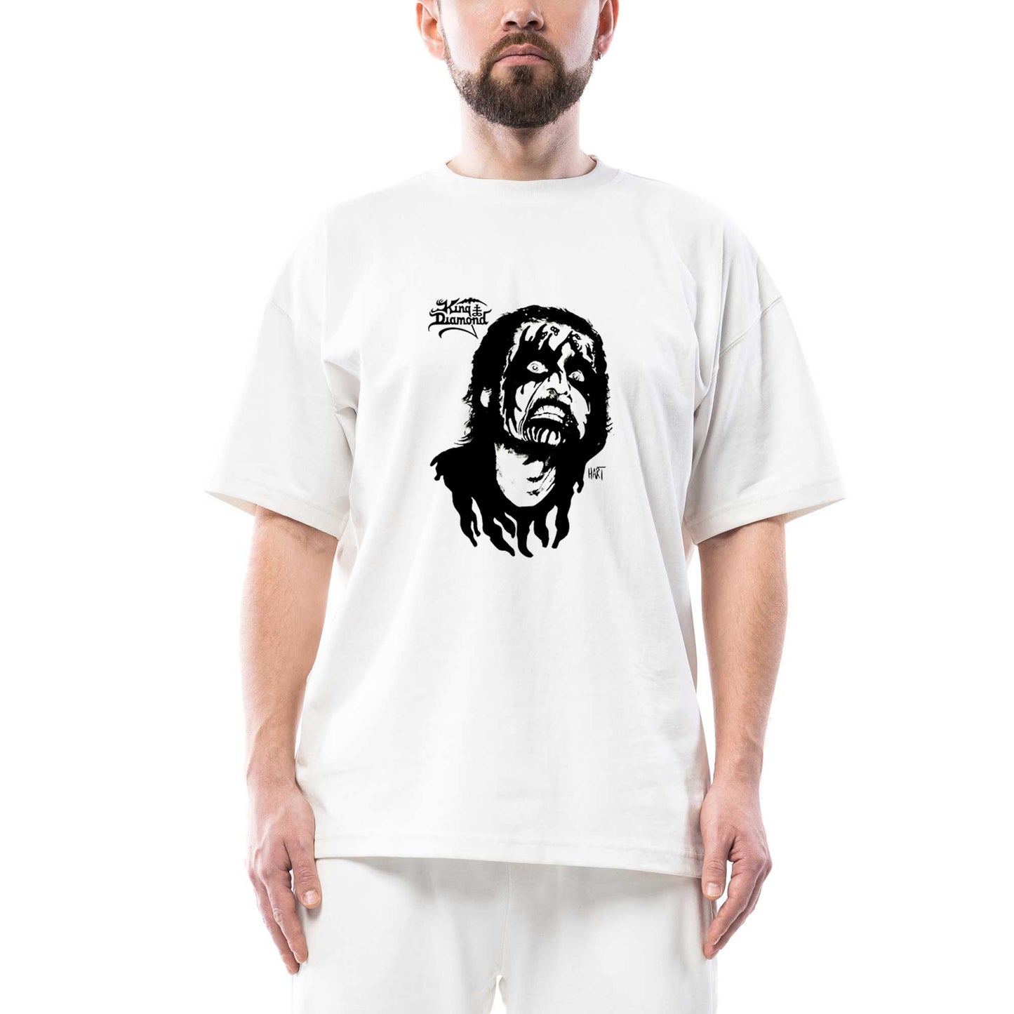 King Diamond Hart Oversize Beyaz Tişört