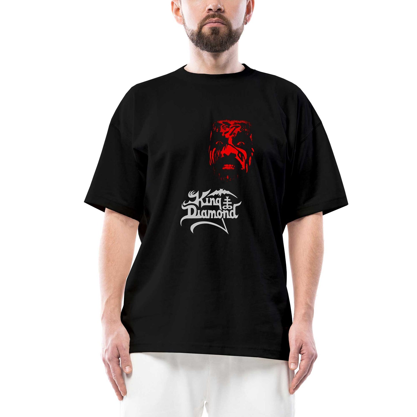 King Diamond Head Oversize Siyah Tişört