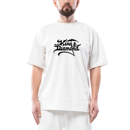 King Diamond Logo Oversize Beyaz Tişört