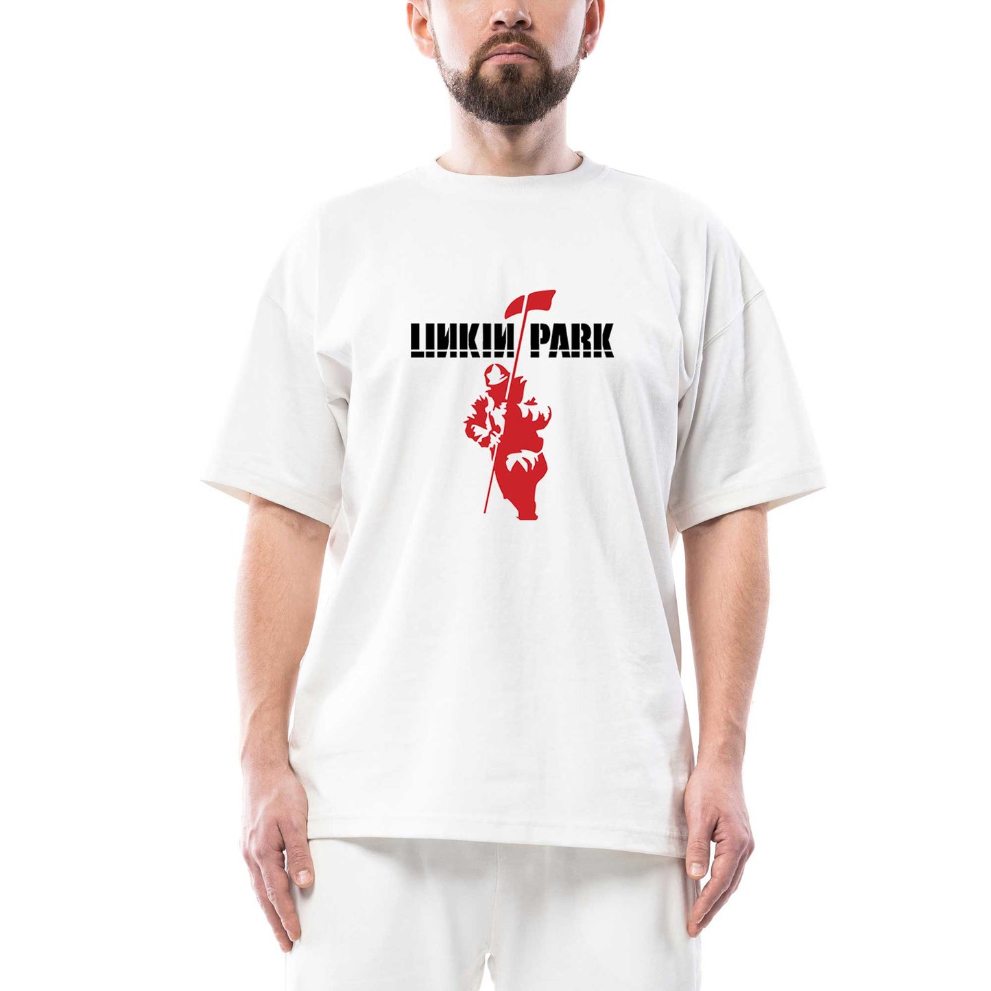 Linkin Park Soilder Oversize Beyaz Tişört