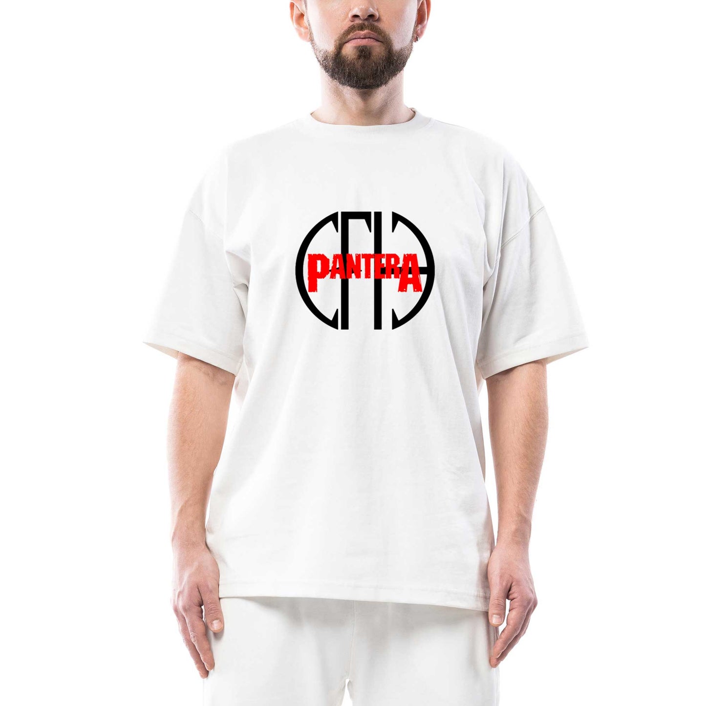 Pantera Figure 2 Oversize Beyaz Tişört