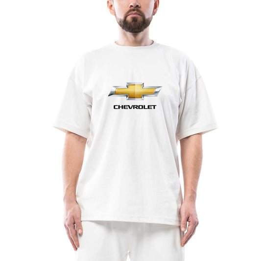 Chevrolet Logo Oversize Beyaz Tişört