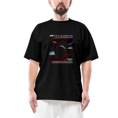 F1 Breaking Oversize Siyah Tişört