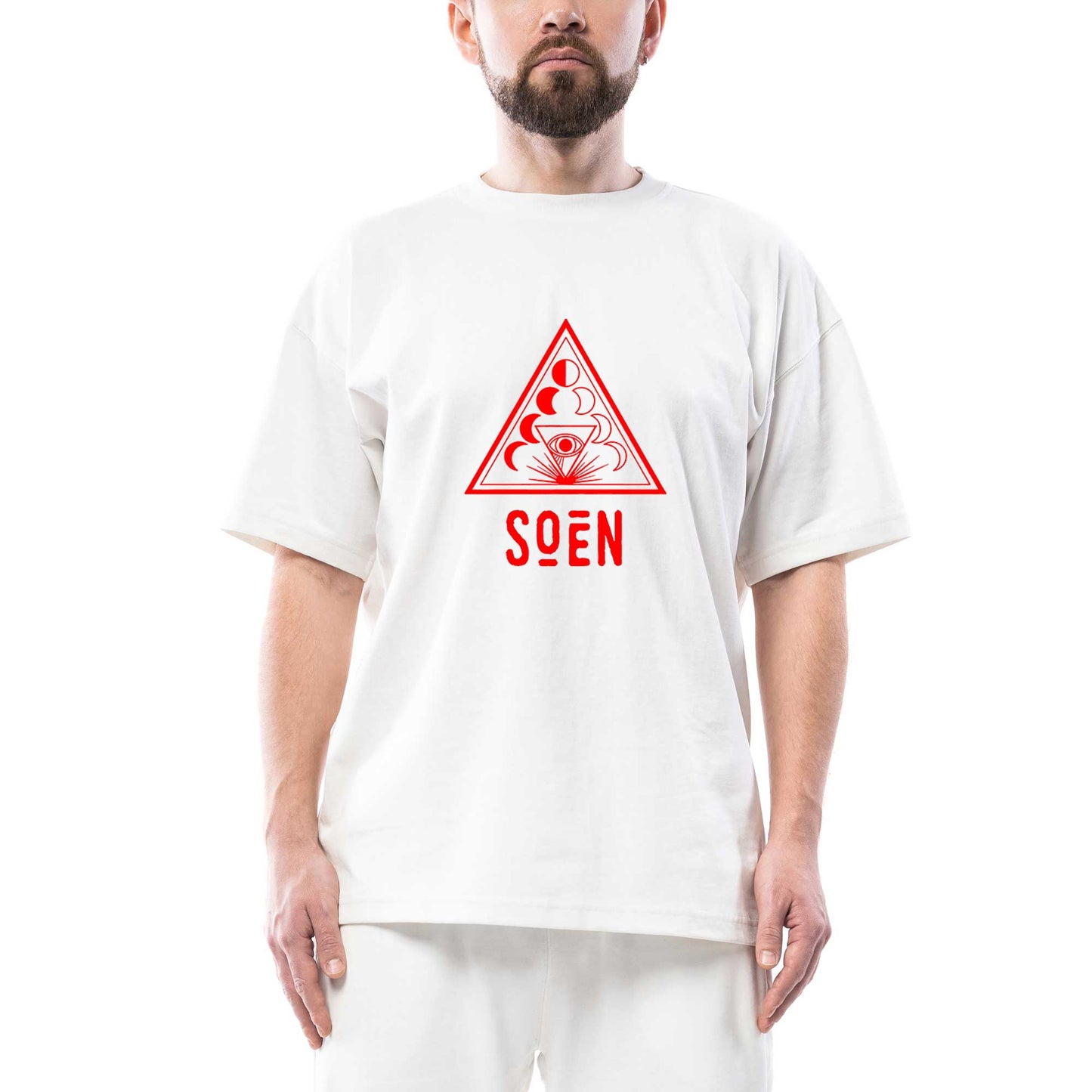 Soen Lotus Oversize Beyaz Tişört