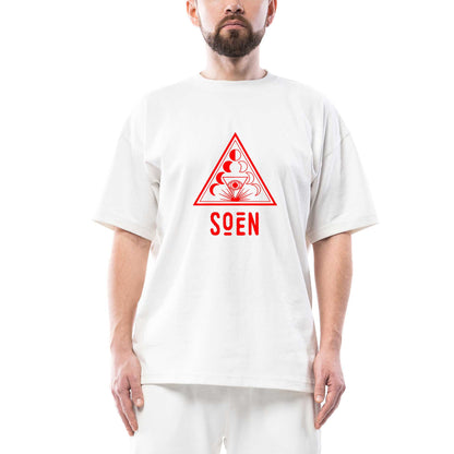Soen Lotus Oversize Beyaz Tişört