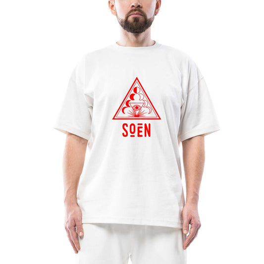 Soen Lotus Oversize Beyaz Tişört