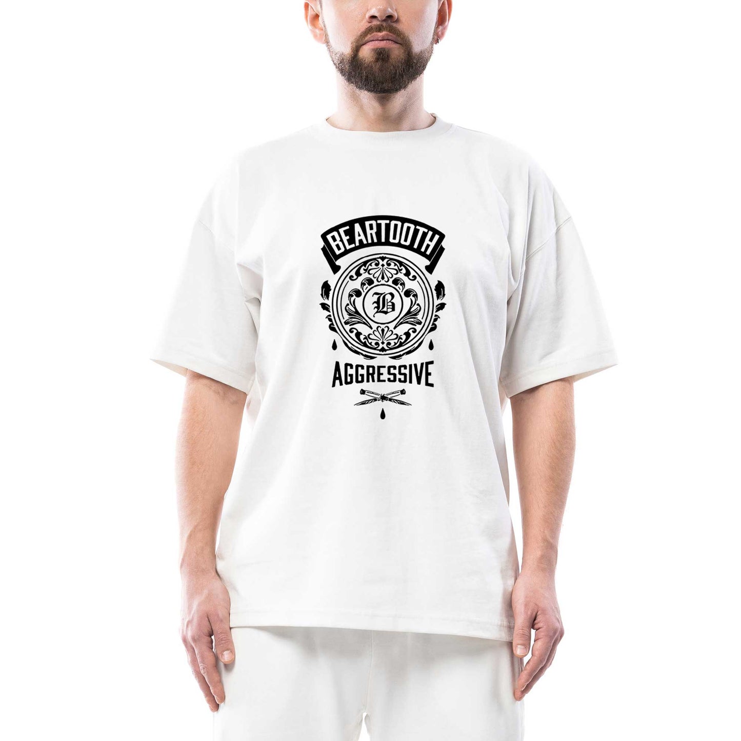Beartooth Aggressive Oversize Beyaz Tişört
