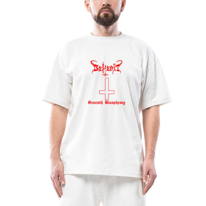 Beherit Seventh Blasphemy Oversize Beyaz Tişört