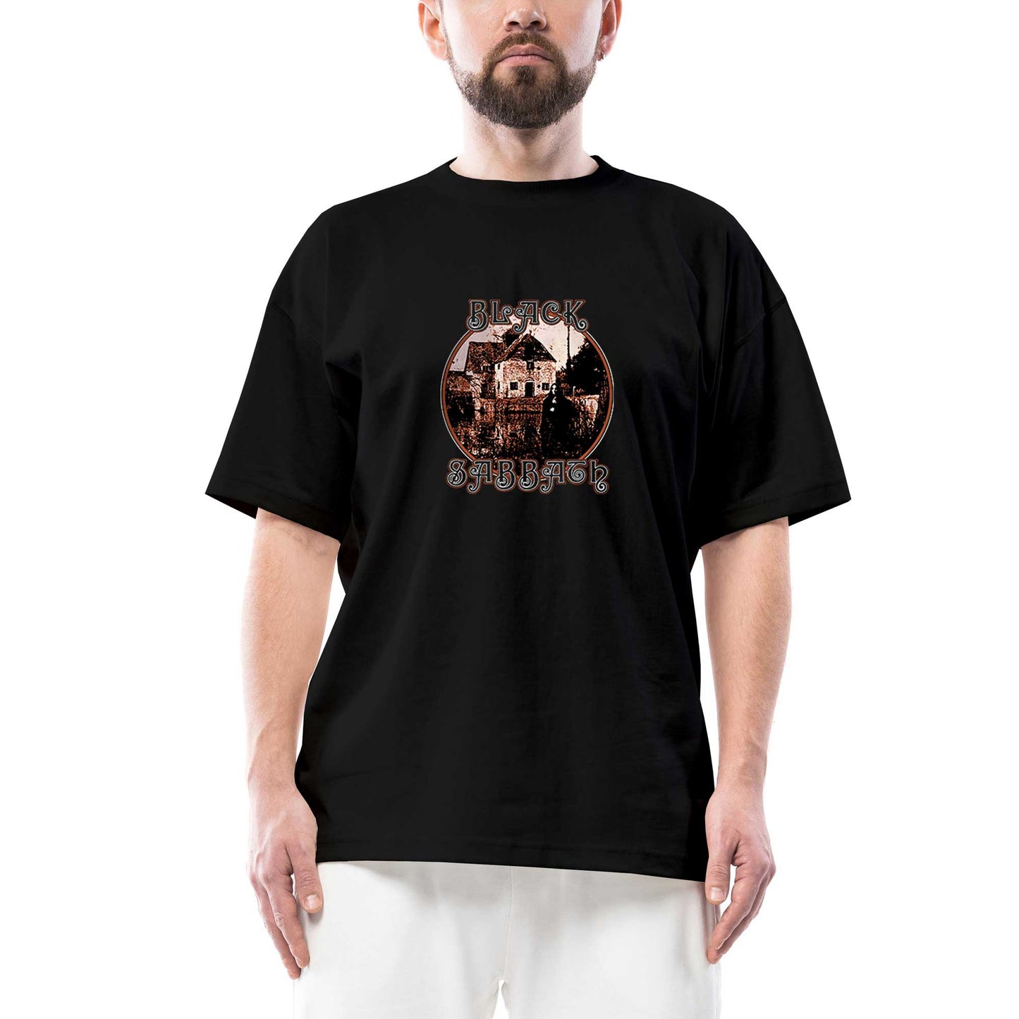 Black Sabbath House Album Oversize Siyah Tişört