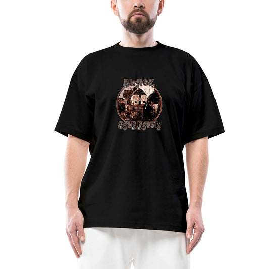 Black Sabbath House Album Oversize Siyah Tişört