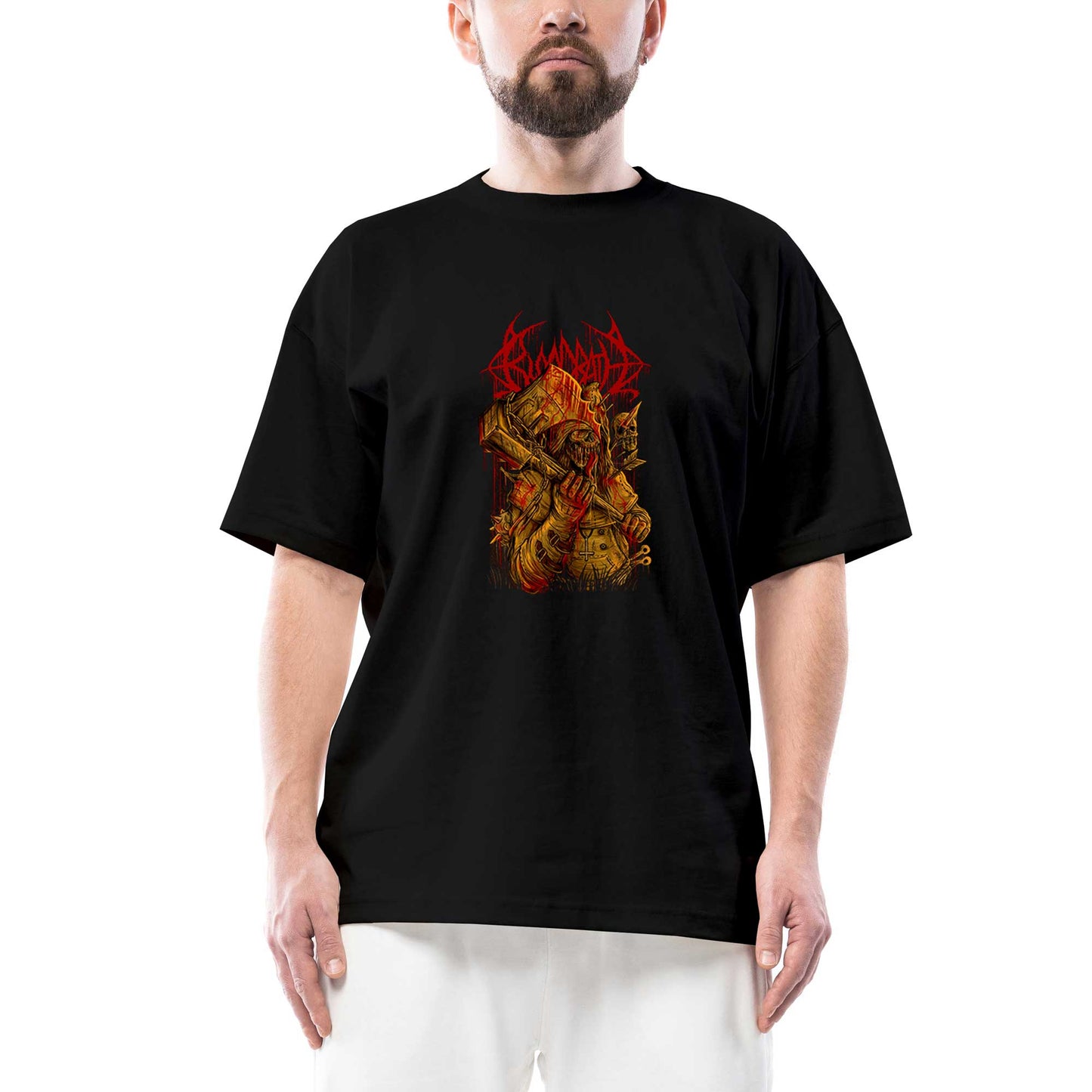 Bloodbath Skull Oversize Siyah Tişört