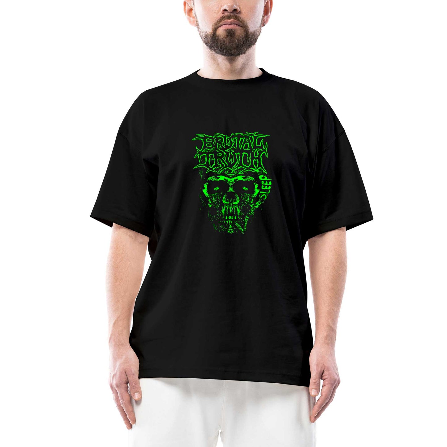 Brutal Truth Graphic Oversize Siyah Tişört