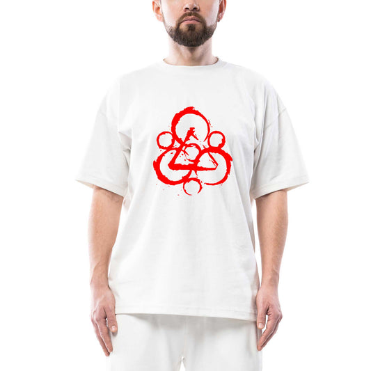Coheed and Cambria Logo Oversize Beyaz Tişört