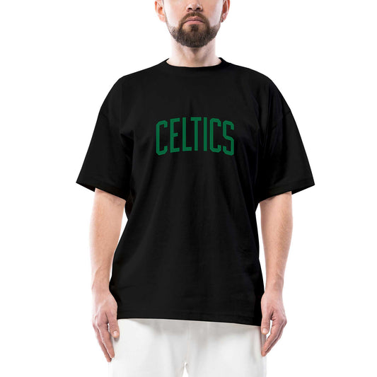 Boston Celtics Yazı Oversize Siyah Tişört