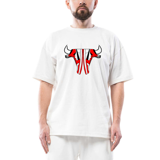 Chicago Bulls Shoes Oversize Beyaz Tişört