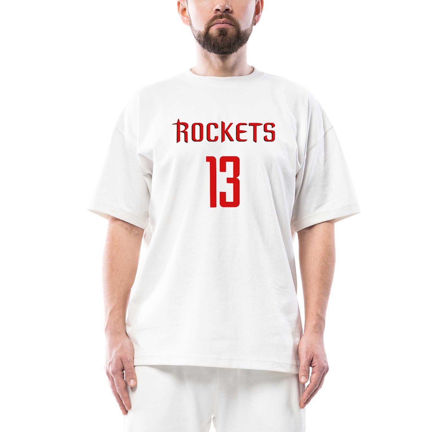 James Harden Rockets Oversize Beyaz Tişört