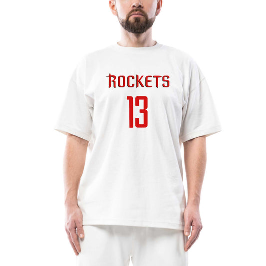 James Harden Rockets Oversize Beyaz Tişört