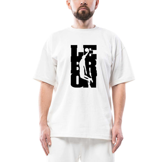 Lebron James Smaç Oversize Beyaz Tişört
