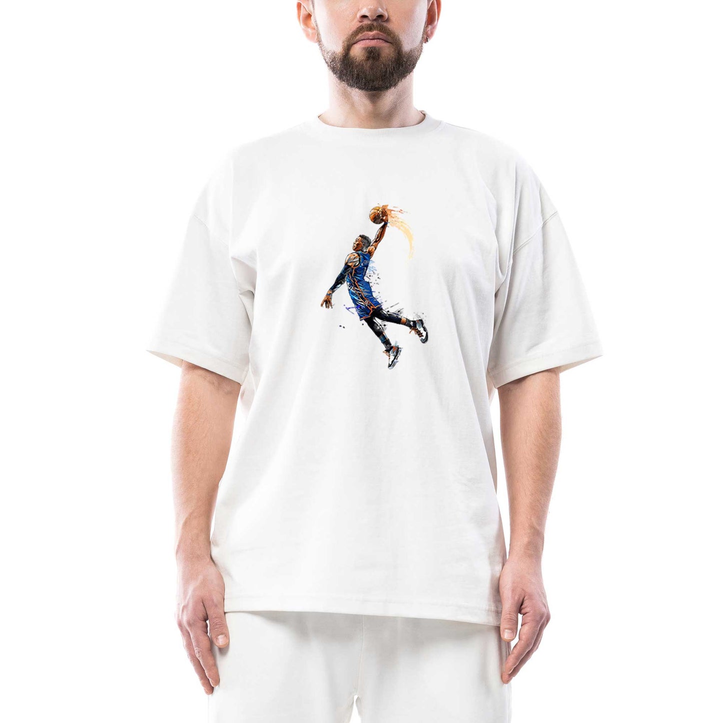 OKC Russell Westbrook Oversize Beyaz Tişört